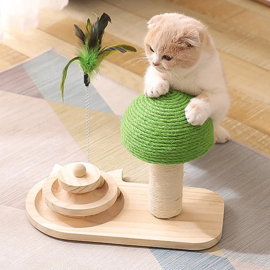 Cat Scratching Tree With Toy