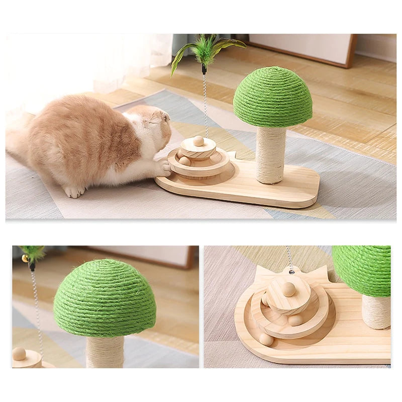 Cat Scratching Tree With Toy