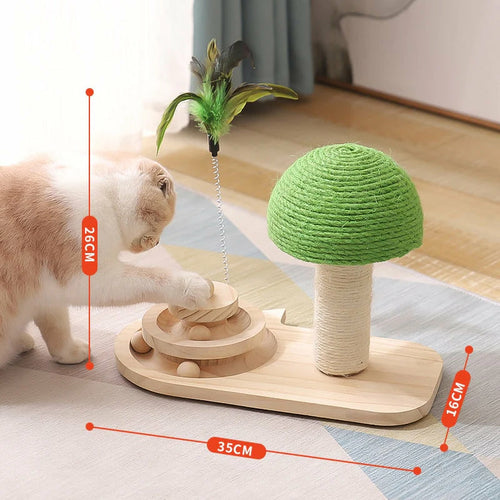 Cat Scratching Tree With Toy