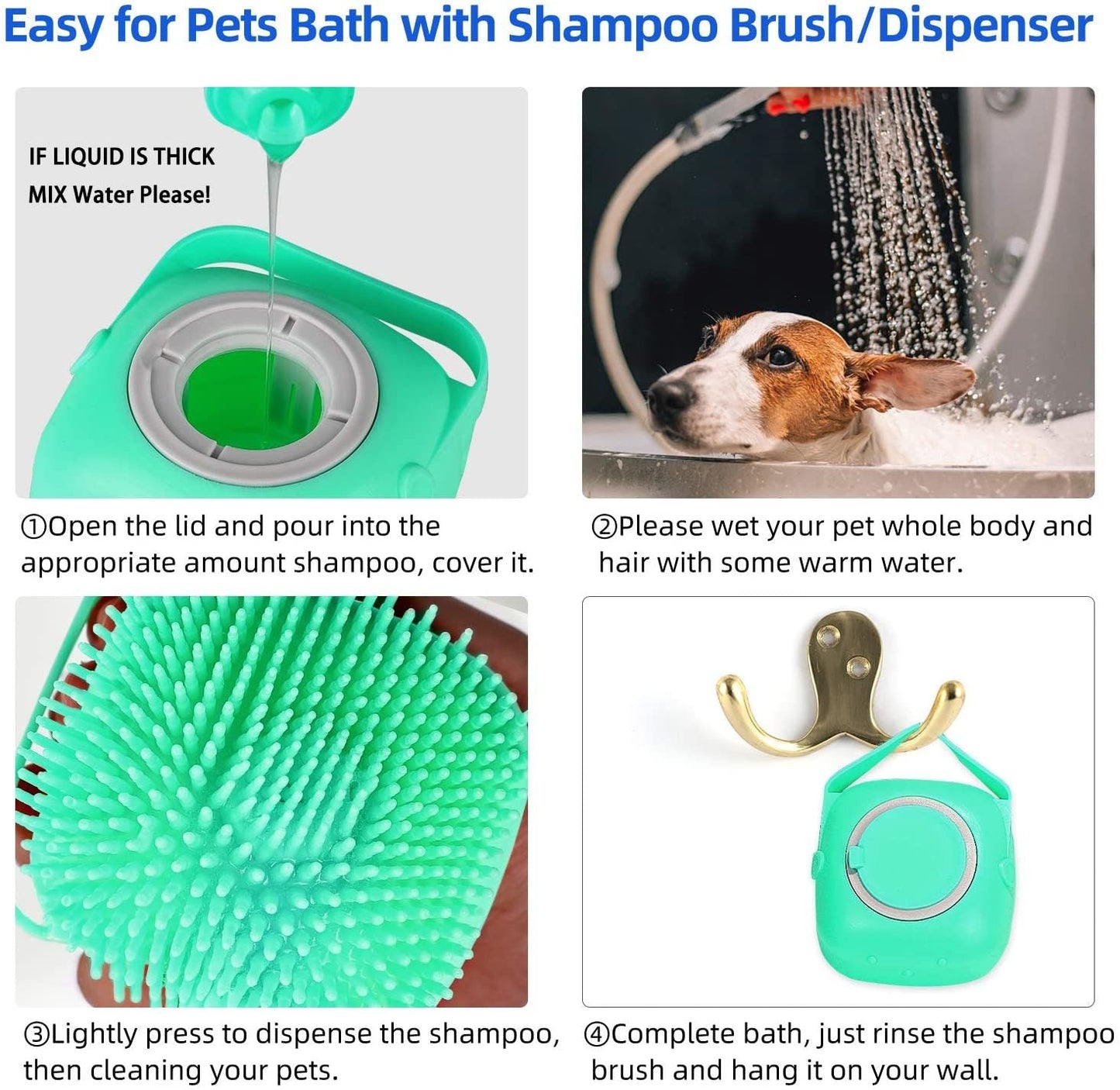 Cat Massager Brush - Shampoo Dispenser