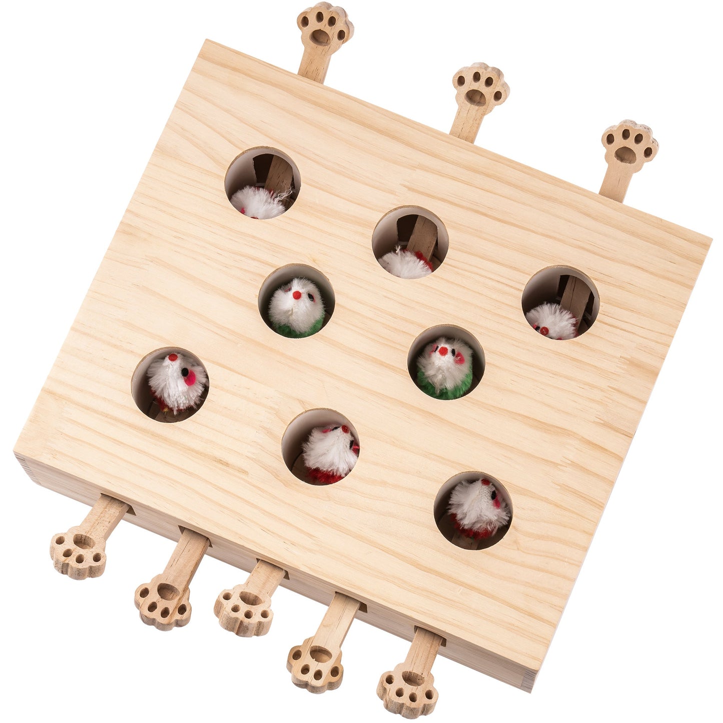 Catch The Mice - 8 Holes Solid Wood Table