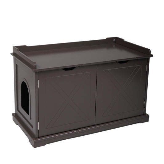 Spacious Wooden Cat Litter Box Cover