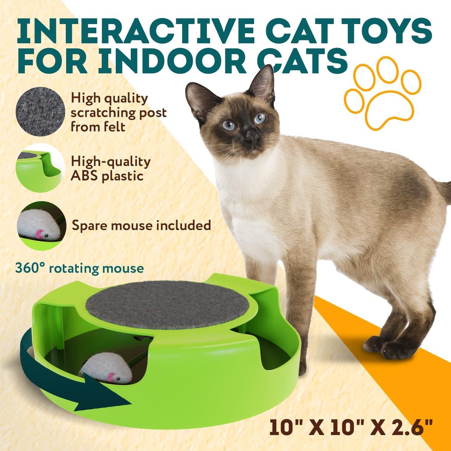 Interactive Cat Green Spinning